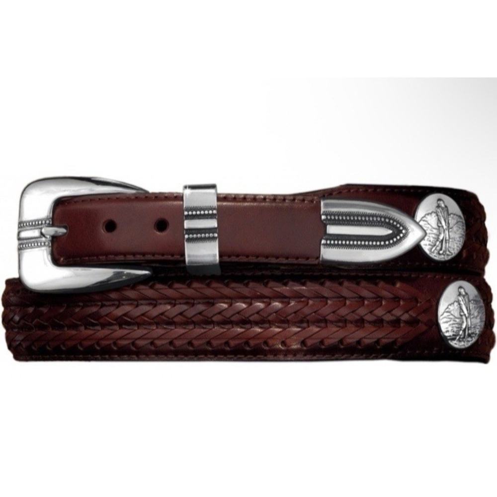 Onyx by Brighton Men Size 44 Logan Golf Laced Taper Belt Brown‎ 1998 Vintage